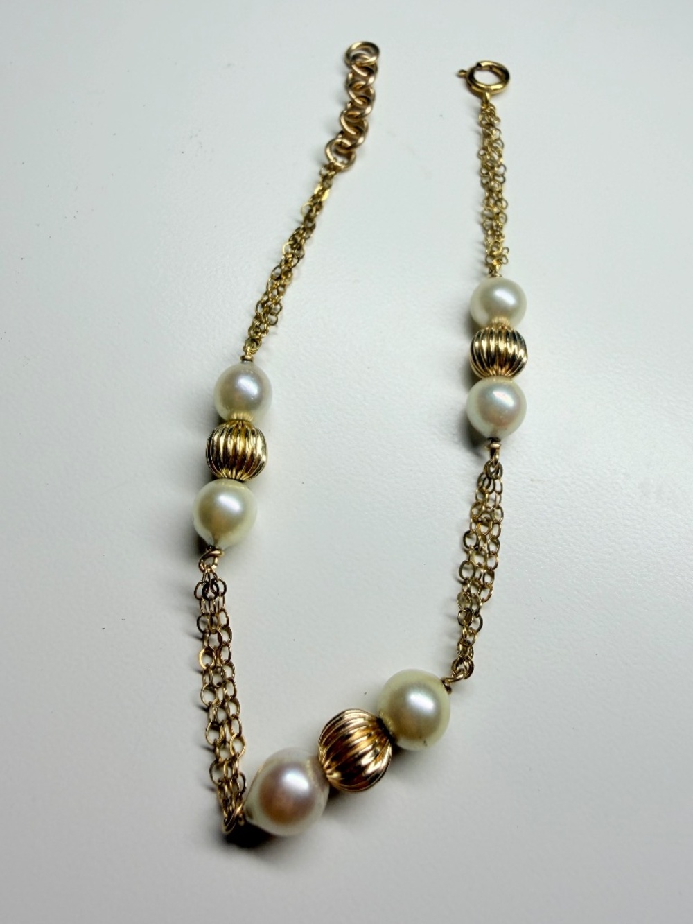 Delicate gold-tone station bracelet